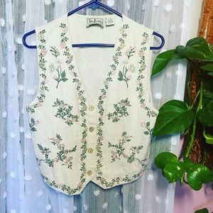 Embroidered Floral Vest